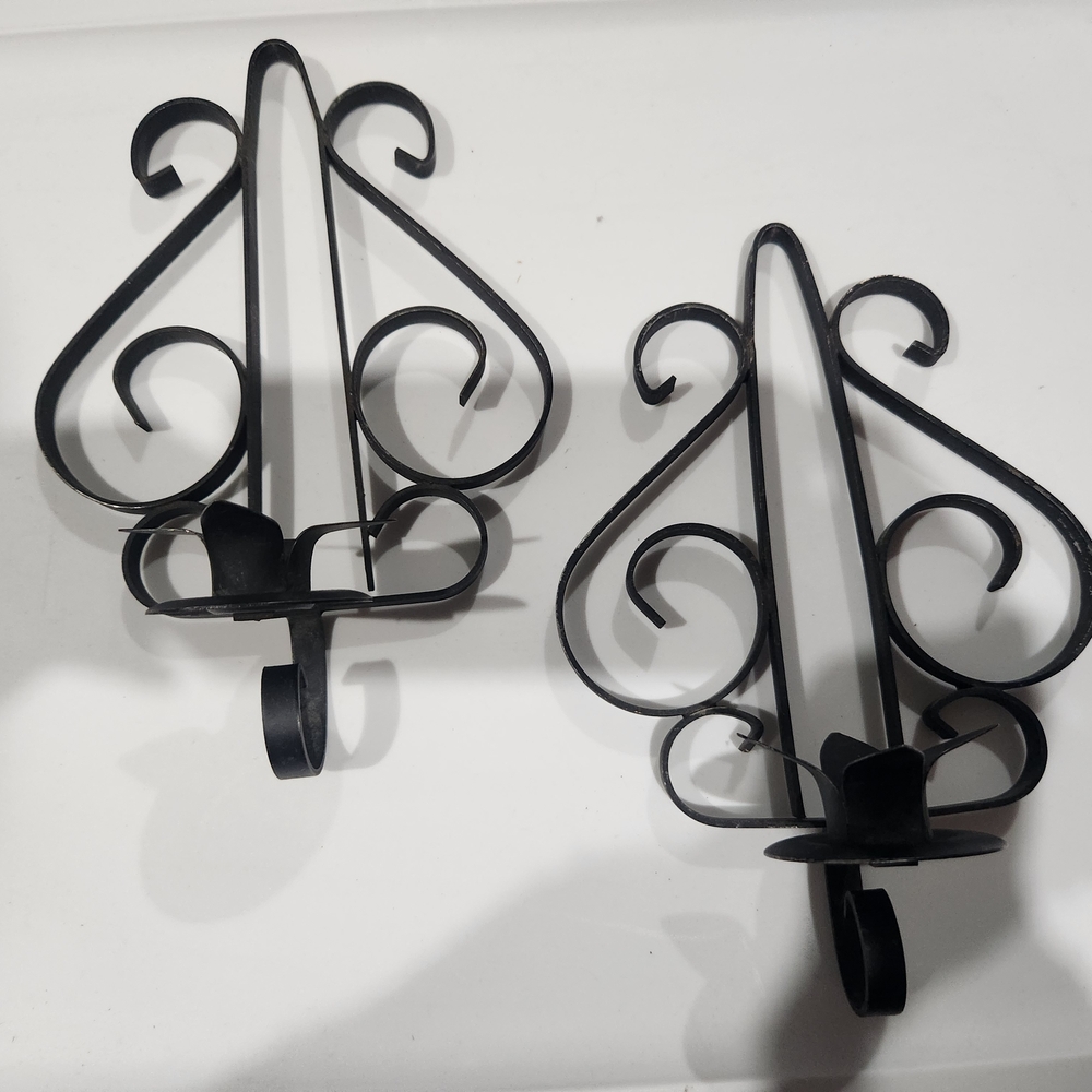 Vintage Elegant Black Wall Sconce Set